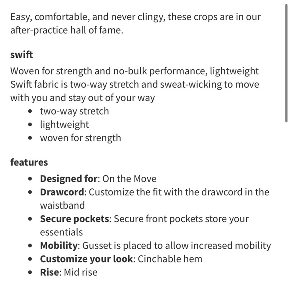 Lululemon Dance Studio Crop *25, size 8, black, adjust hem to customize fit

#93 - Picture 10 of 10